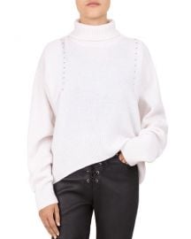 The Kooples Studded Draped Turtleneck at Bloomingdales